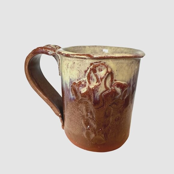 Spirit Song Studio Mug Redware Drip Glaze Cross Earthenware Mississippi 12 oz - Picture 13 of 16